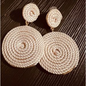 Light Pink Thread Statement Earrings